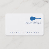 musique carte de visite blanc avec guitare bleue (Devant)