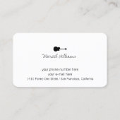 Musique Carte de visite blanc avec un noir. Guitar (Dos)