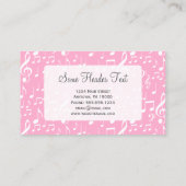 Musique Carte de visite Pink professeur musicien c (Dos)