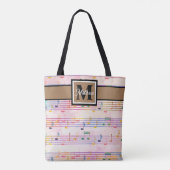 Musique colorée Musicien Monogramme Sac fourre-tou (Dos)