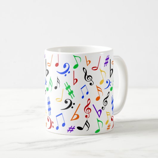 Musique colorée Notes Mug (Devant droit)