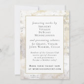 Musique Concert Performance Invitation Elegant Gol (Dos)