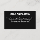 Musique Cool Carte de visite double côté (Dos)