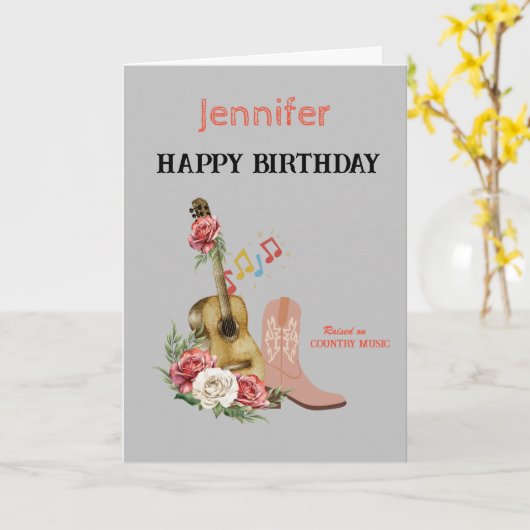 Musique country Bonne carte d'anniversaire. Modifi (Fleur jaune)