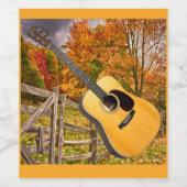 Musique country Guitare Étiquette de vin (Étiquettes simples)