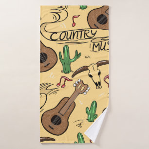 Musique country sans couture motif avec guitare, c