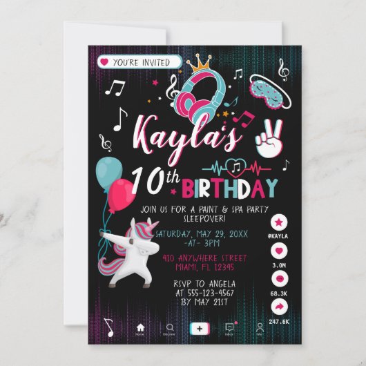 Musique Dance Party Anniversaire Invitation (Devant)