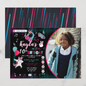 Musique Dance Party Photo Anniversaire Invitation (Devant / Derrière)