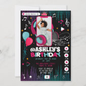 Musique Dance Party Photo Anniversaire Invitation (Devant)