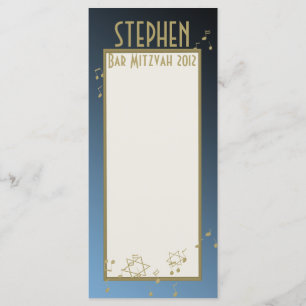 Musique dans la carte de programme Air Bar Mitzvah