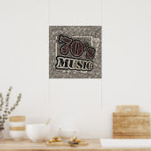 Musique des années 70 vintage - Poster (Cuisine)
