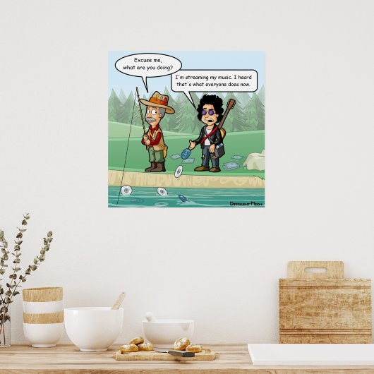 Musique Diffusion Funny Pun Poster (Cuisine)