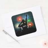 Musique DJ autocollants monogrammes personnalisés (Enveloppe)