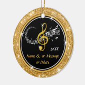 Musique d'or noir unique ornements de Noël à thème (Gauche)