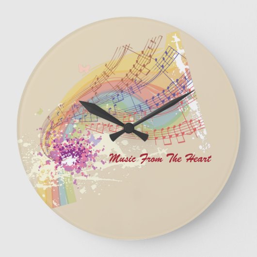 Musique Du Coeur Acrylique Mur Horloge (Recto)