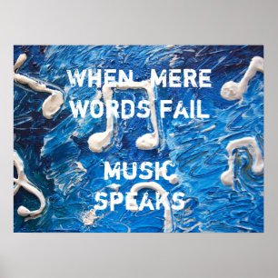 Musique en affiche bleue