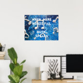 Musique en bleu Poster (Bureau à domicile)