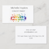 Musique Enseignant Élégante Touches Piano Carte d' (Devant / Derrière)