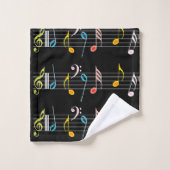 Musique et notes de feuille colorées (Gant de toilette)