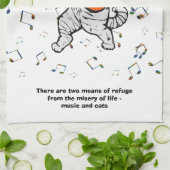 Musique et serviette de thé de citation de chats (Plié)