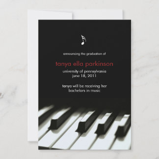 Musique Faire-part de graduation majeure en piano