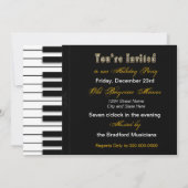 Musique Fêtes Invitations - Piano - Musical (Dos)