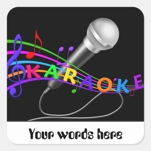 Musique fun Karaoke personnalisable sticker ajoute (Devant)