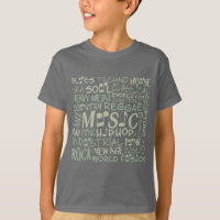 Musique Genres Word Collage chemises et vestes
