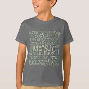 Musique Genres Word Collage chemises et vestes