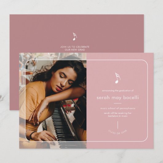 Musique Grand Graduation Invitation (Devant / Derrière)