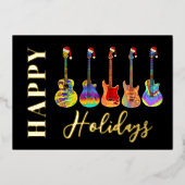 Musique Guitare de Noël Joyeux Vacances Black Gold (Recto)