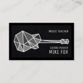 Musique Guitare enseignant Carte de visite noir (Devant)