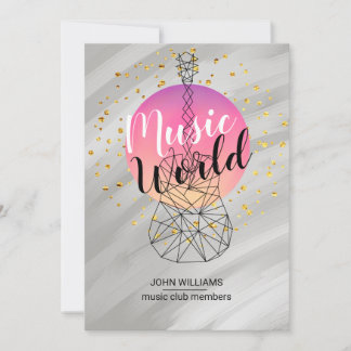 Musique Guitare Merci Aquarelle Nature Gris