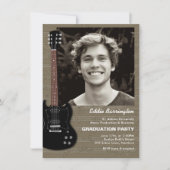 Musique Guitare Photo Graduation Party Invitation (Devant)