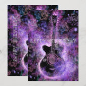 Musique guitare romantique Carte d'anniversaire (Devant / Derrière)