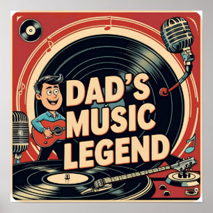 Musique légende Papa Retro Poster Art Imprimer