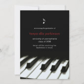 Musique Major Piano Graduation Invitation (Devant)