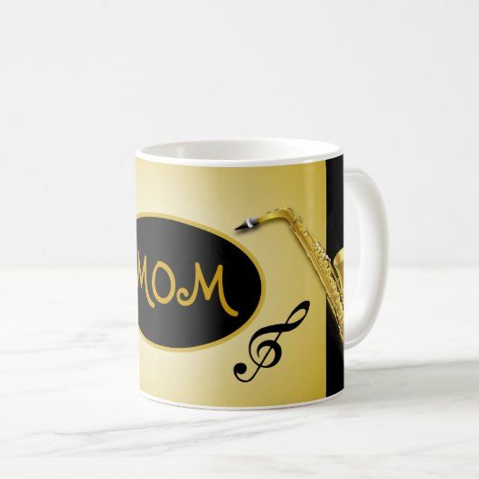 Musique Maman Saxophone Instrument Café Mug (Devant droit)