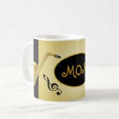 Musique Maman Saxophone Instrument Café Mug (Devant gauche)