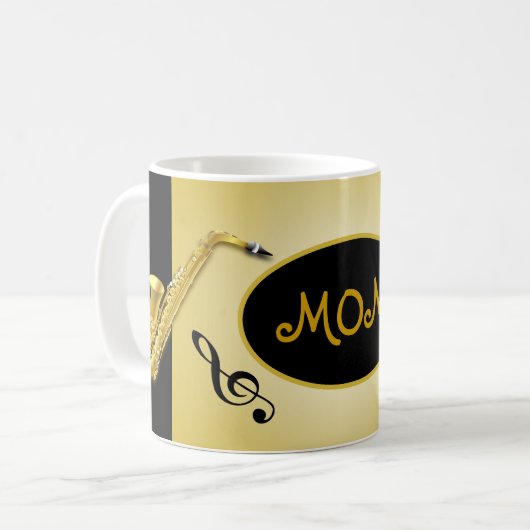 Musique Maman Saxophone Instrument Café Mug (Devant gauche)