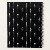 Musique Motif Melting Treble Clef Blanc et Noir (Dos)