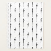 Musique Motif Melting Treble Clef noir et blanc (Devant)