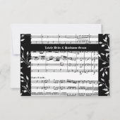 Musique Mozart noir et blanc rsvp avec enveloppe (Dos)