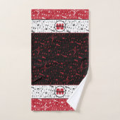 Musique noir rouge et blanc note la serviette de b (Serviette à main)