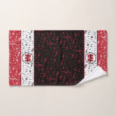 Musique noir rouge et blanc note la serviette de b (Serviette à main)