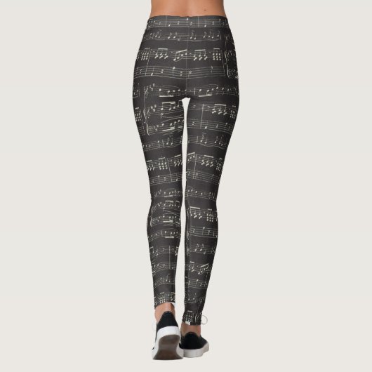 Musique Note Leggings noirs (Dos)
