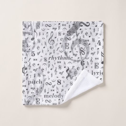 Musique Note Motif Thème (Gant de toilette)