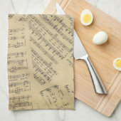 musique Note Musique Motif Thème Cuisine Serviette (Quart Plié)