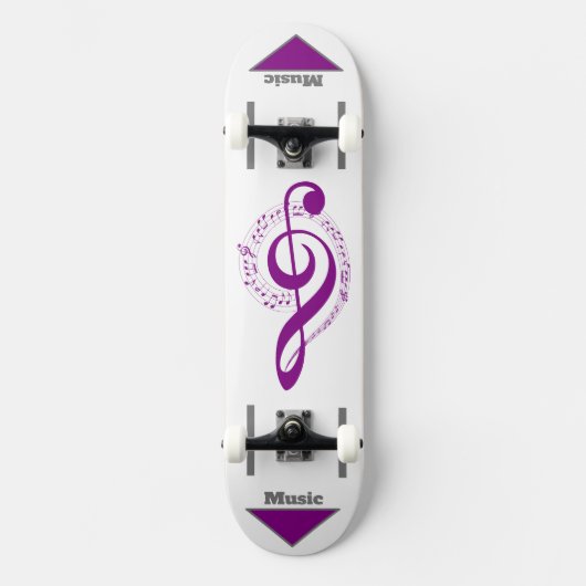 Musique Note violet gris blanc Skateboard (Recto)
