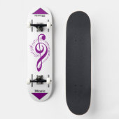 Musique Note violet gris blanc Skateboard (Recto)